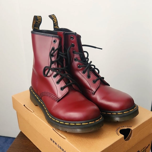 Dr. Martens Shoes - Cherry Red 1460 Vegan Leather Boot